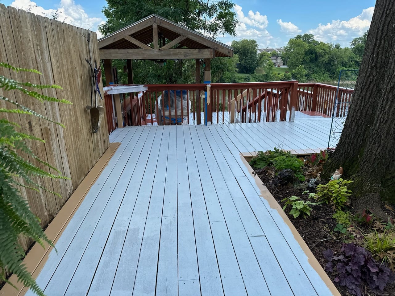 Freshly painted deck